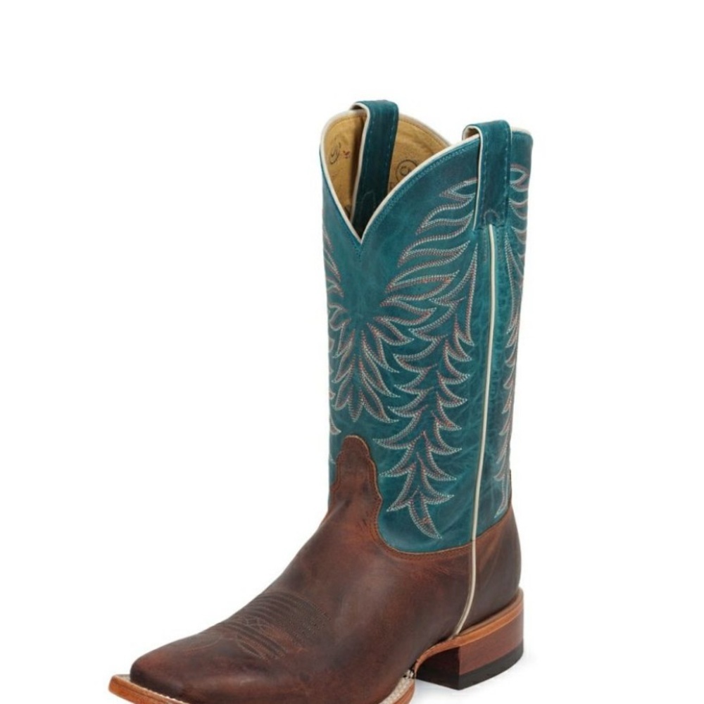 Nocona Teal and Brown Western Women’s Cowboy Boots size 7